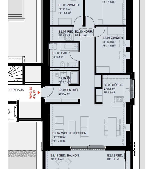 4.5 Zimmer-Eigentumswohnung im DG „B2“, Wettingen